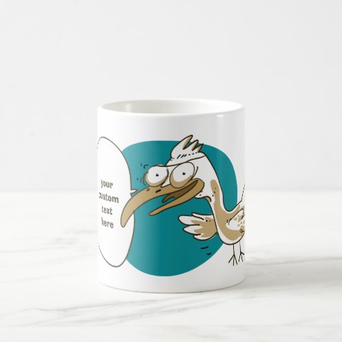 funny seagull speaking to us cartoon coffee mug