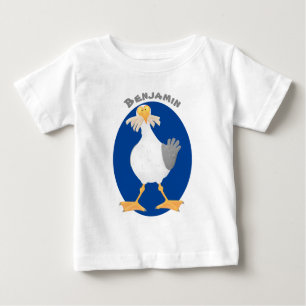 Funny seagull with French fries cartoon Baby T-Shirt
