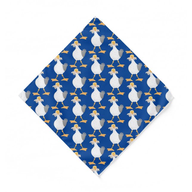 Funny seagull with French fries cartoon Bandana (Front)