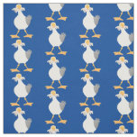 Funny seagull with French fries cartoon Fabric