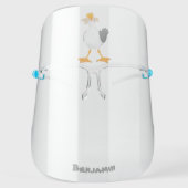 Funny seagull with French fries cartoon Face Shield (Front)