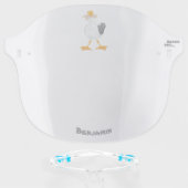 Funny seagull with French fries cartoon Face Shield (Front w/Glasses)