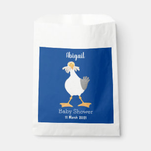 Funny seagull with French fries cartoon Favor Bag