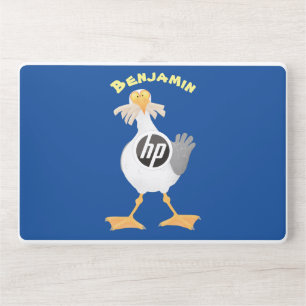 Funny seagull with French fries cartoon HP Laptop Skin
