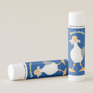 Funny seagull with French fries cartoon Lip Balm