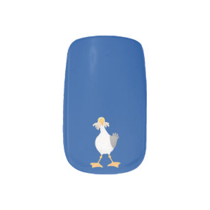 Funny seagull with French fries cartoon Minx Nail Art