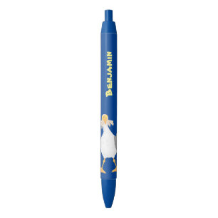 Funny seagull with French fries cartoon Pen