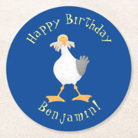 Funny seagull with French fries cartoon