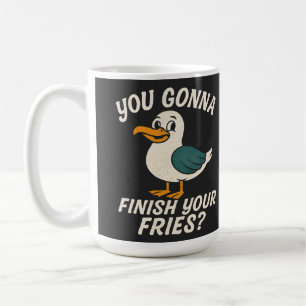 Funny Seagull "You Gonna Finish Your Fries?" Beach Coffee Mug