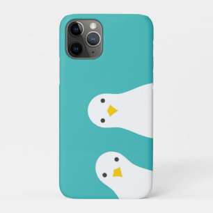 Funny seagulls illustration turquoise iPhone 11 pro case