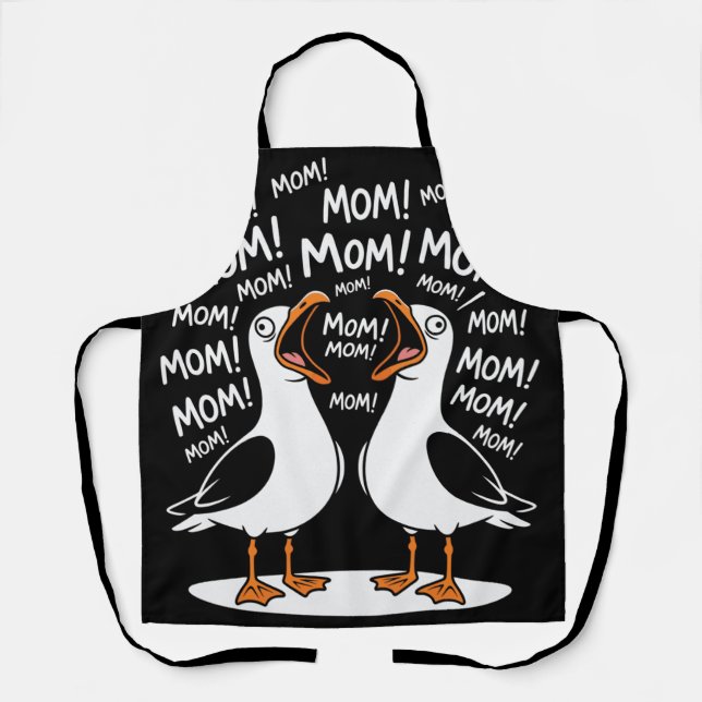 Funny Seagulls Yelling Mom Apron (Front)