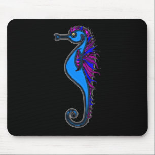 Funny seahorse mouse pad