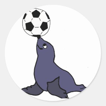 Funny Seal Animal Juggling Soccer Ball by patcallum at Zazzle