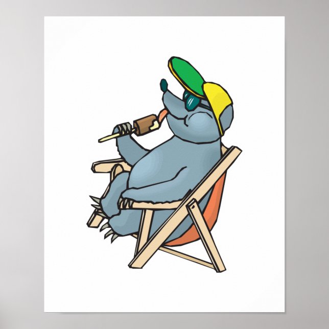 funny seal eating ice cream poster (Front)