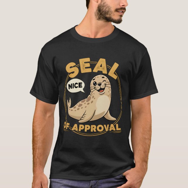 Funny Seal of Approval | Cute Animal Pun T-Shirt (Front)