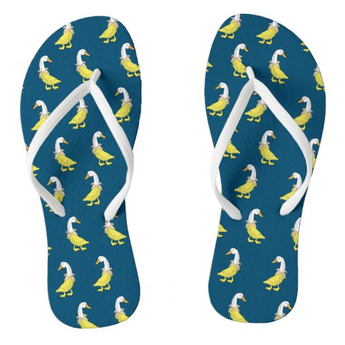 Funny Seamless Kawaii Banana Duck Gift Flip Flops