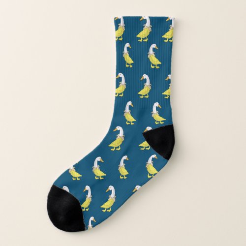 Funny Seamless Kawaii Banana Duck Gift Socks