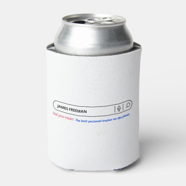 Funny Search Bar Personal Trainer Humor Can Cooler (Can Front)