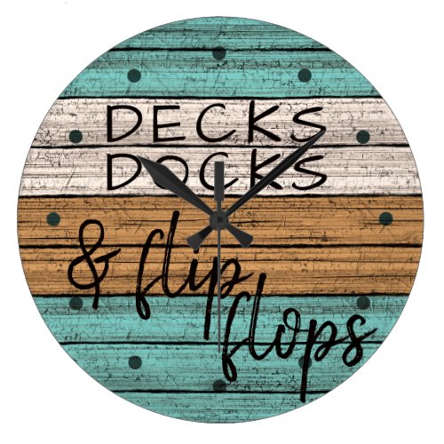 Funny Seaside Beachy Summer Quote Art Large Clock