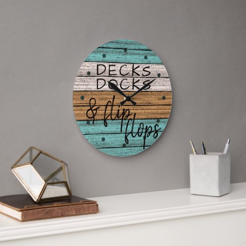 Funny Seaside Beachy Summer Quote Art Large Clock