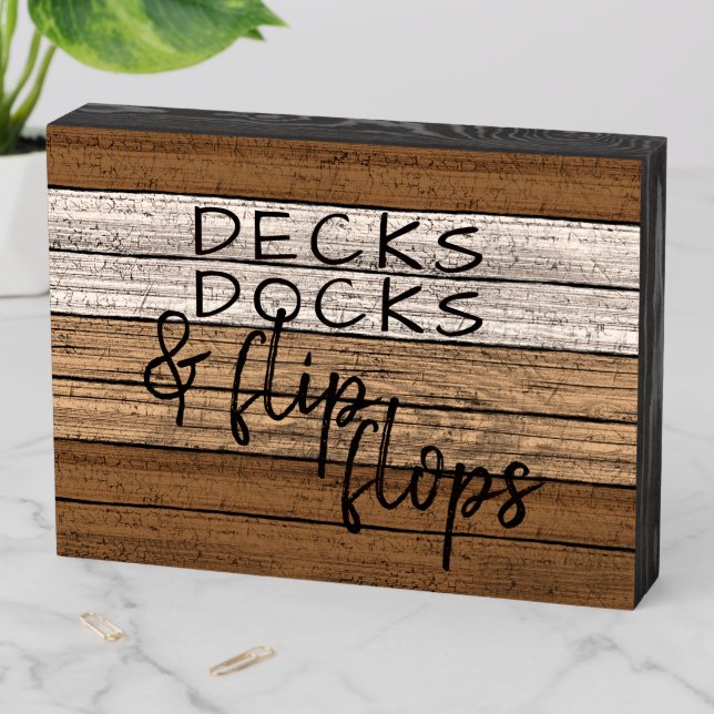 Funny Seaside Beachy Summer Quote Art Wooden Box Sign (In Situ Horizontal)