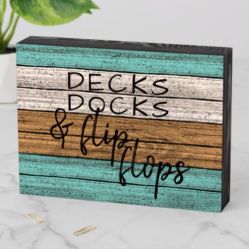 Funny Seaside Beachy Summer Quote Art Wooden Box Sign
