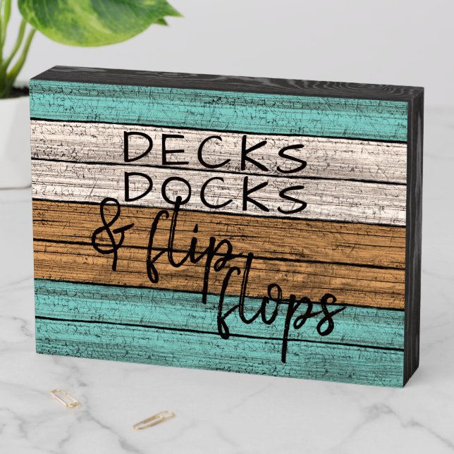 Funny Seaside Beachy Summer Quote Art Wooden Box Sign (In Situ Horizontal)