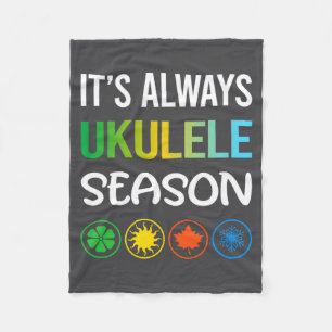 Funny Season Ukulele  Fleece Blanket