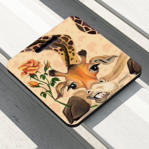 Funny Seat Cushion Giraffe with Rose