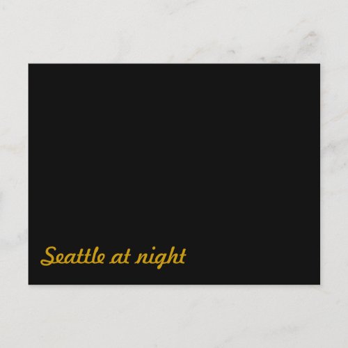 Funny Seattle at Night Postcard