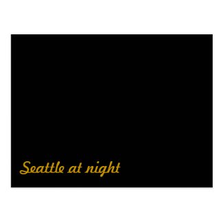Funny: Seattle at Night Postcard