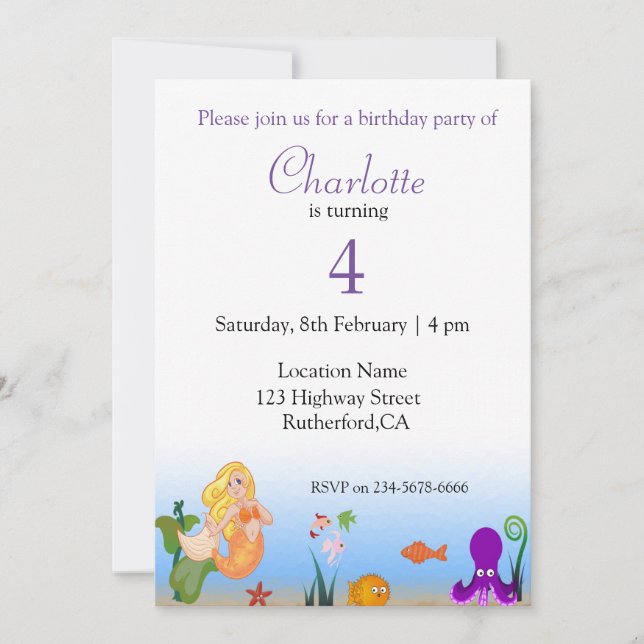 Funny Seaworld  Birthday Invitation (Front)