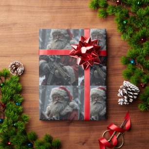 Funny Second Amendment Santa Claus Christmas Wrapping Paper