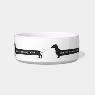 Funny Secret family boss dachshund silhouette bowl