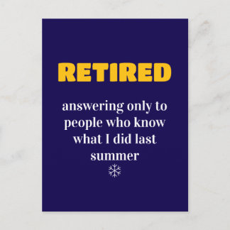 Funny secret last summer retirement postcard