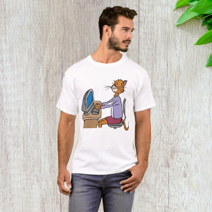 Funny Secretary Cat Cartoon Office Humor T-Shirt