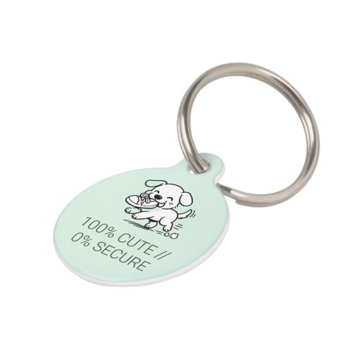 Funny Security Breach Pet ID Tag Cute Dog Doodle