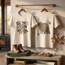 Funny See Ya Soon Raccoon Double-Sided T-Shirt