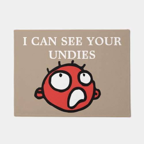 Funny see your undies face doormat