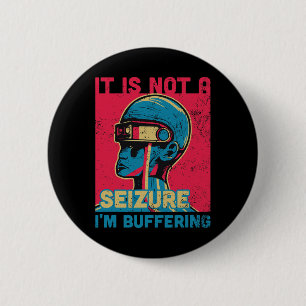 Funny Seizure - Purple ribbon for Epilepsy Awarene Button