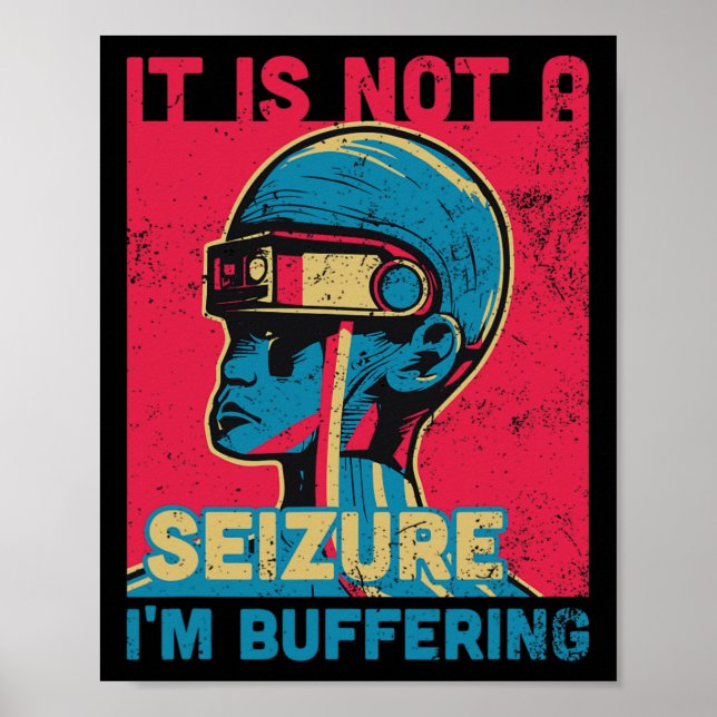 Funny Seizure - Purple Ribbon For Epilepsy Awarene Poster (Front)