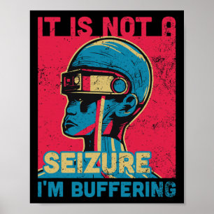 Funny Seizure - Purple Ribbon For Epilepsy Awarene Poster