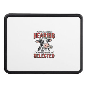 Funny Selective Hearing Cow Vintage Shirt Design_1 Hitch Cover