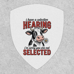 Funny Selective Hearing Cow Vintage Shirt Design_1 Patch