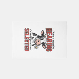 Funny Selective Hearing Cow Vintage Shirt Design_1 Rug