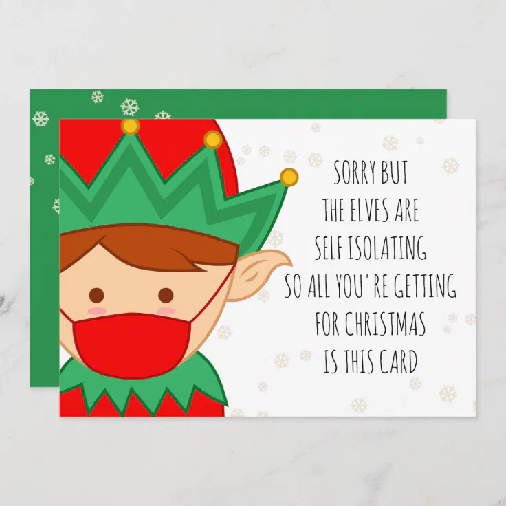 Funny Self Isolating Elves Covid Christmas Holiday Card Zazzle