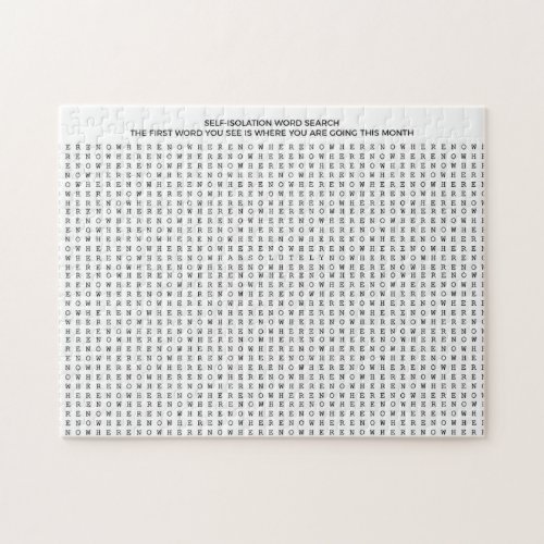 Funny Self Isolation Very Difficult Word Search Jigsaw Puzzle