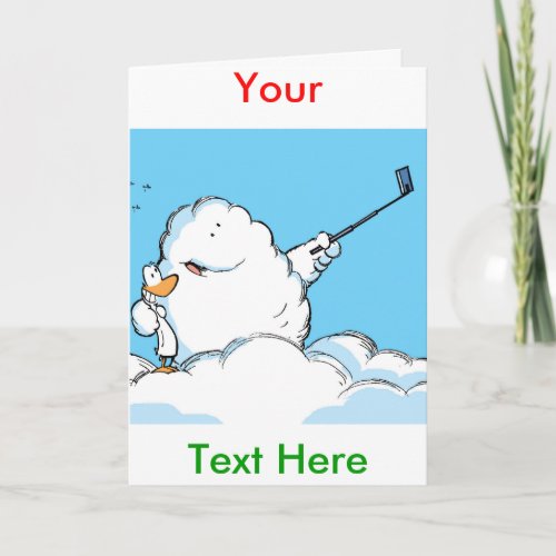 Funny Selfie Cartoon Greeting Card