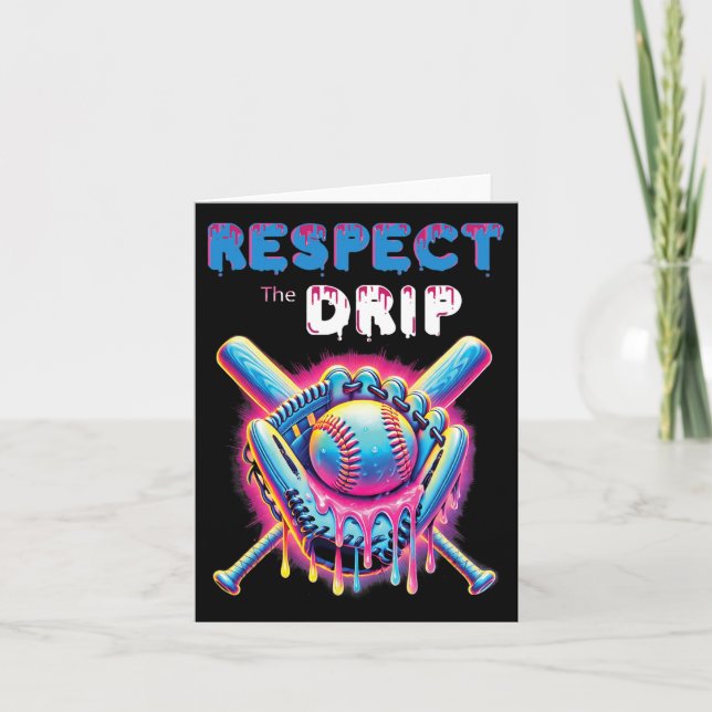 Funny Sell Drip Ice Cream Dripping Respect The Dri Card (Front)