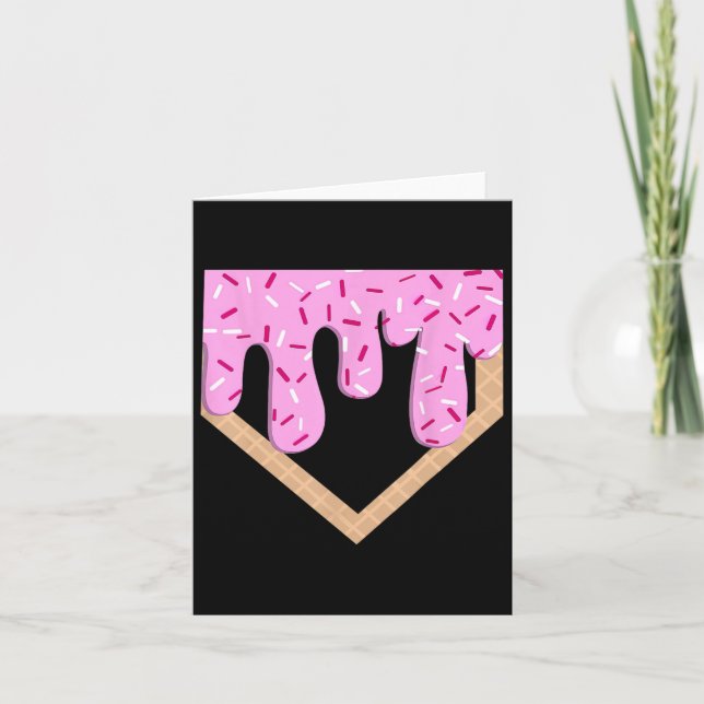 Funny Sell Ice Cream Dripping Sell Home Plate Drip Card (Front)
